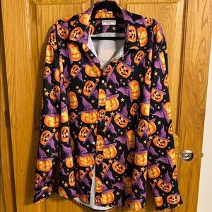 Halloween 🎃 Black and Orange Pumpkin Print Shirt